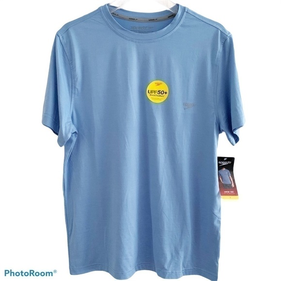 𝅺SPEEDO Blue Swim Tee with UPF Protection NWTSize S - Picture 2 of 8